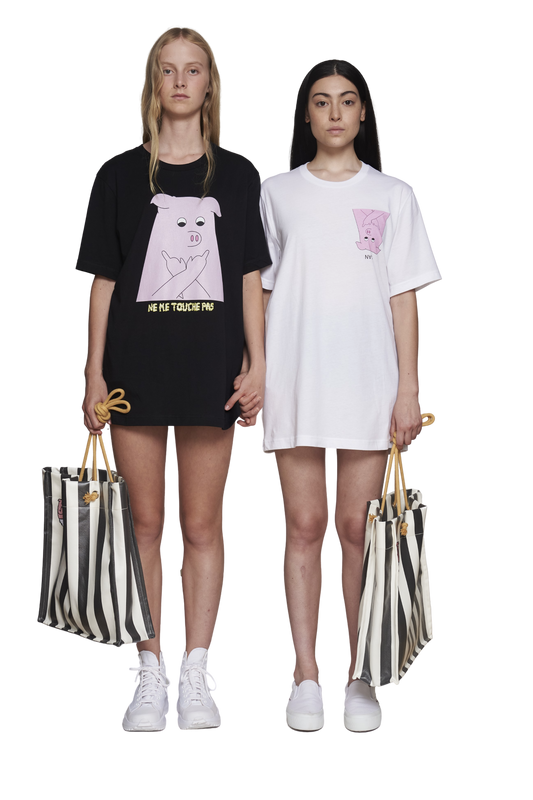 Striped water proof tote-bag