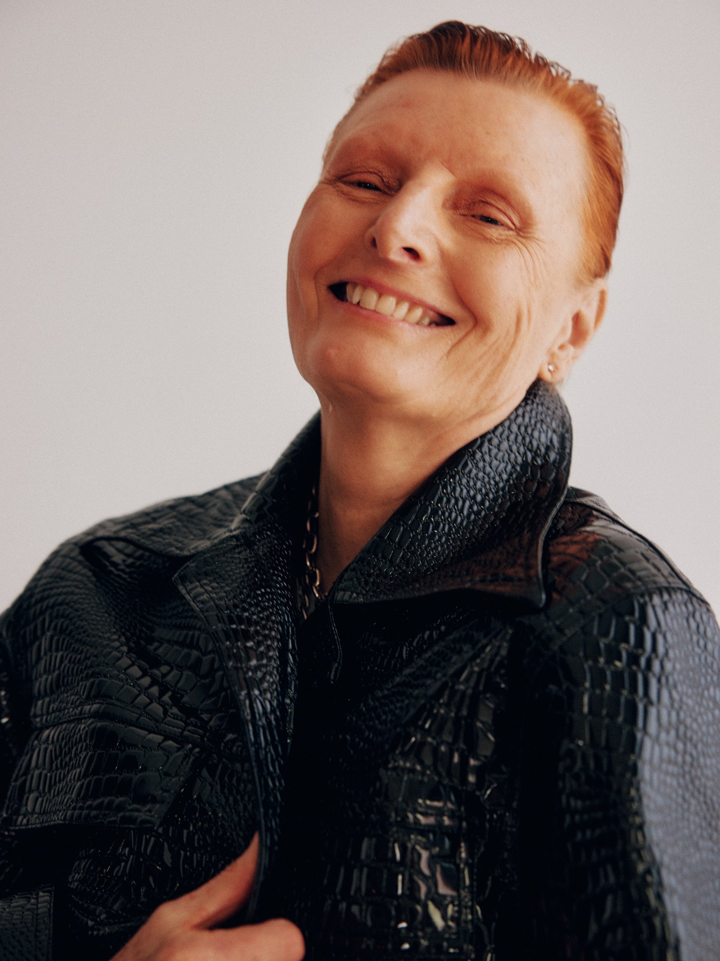 Black Unisex faux-croc Jacket