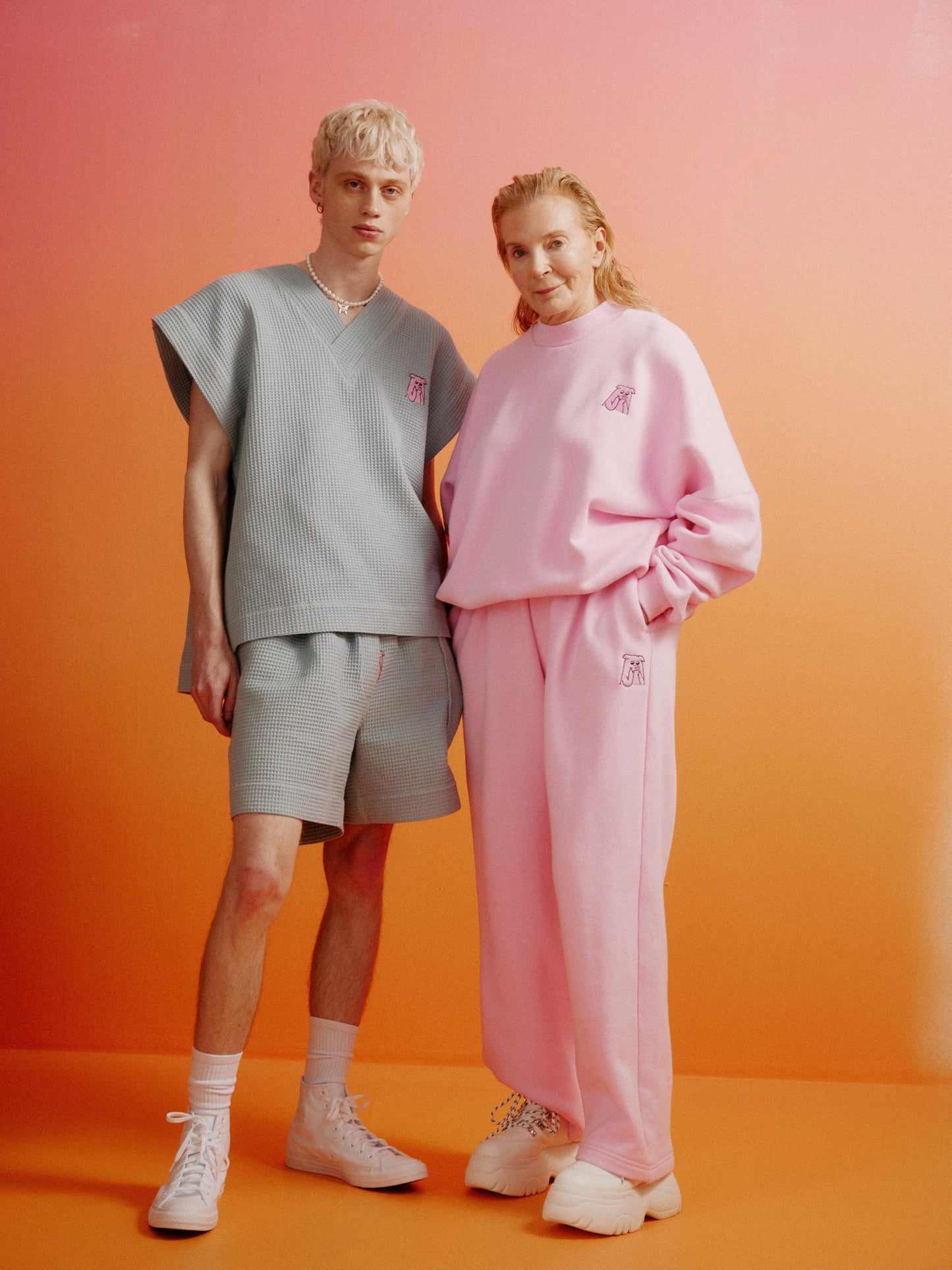 100% coton - Jogging droit rose