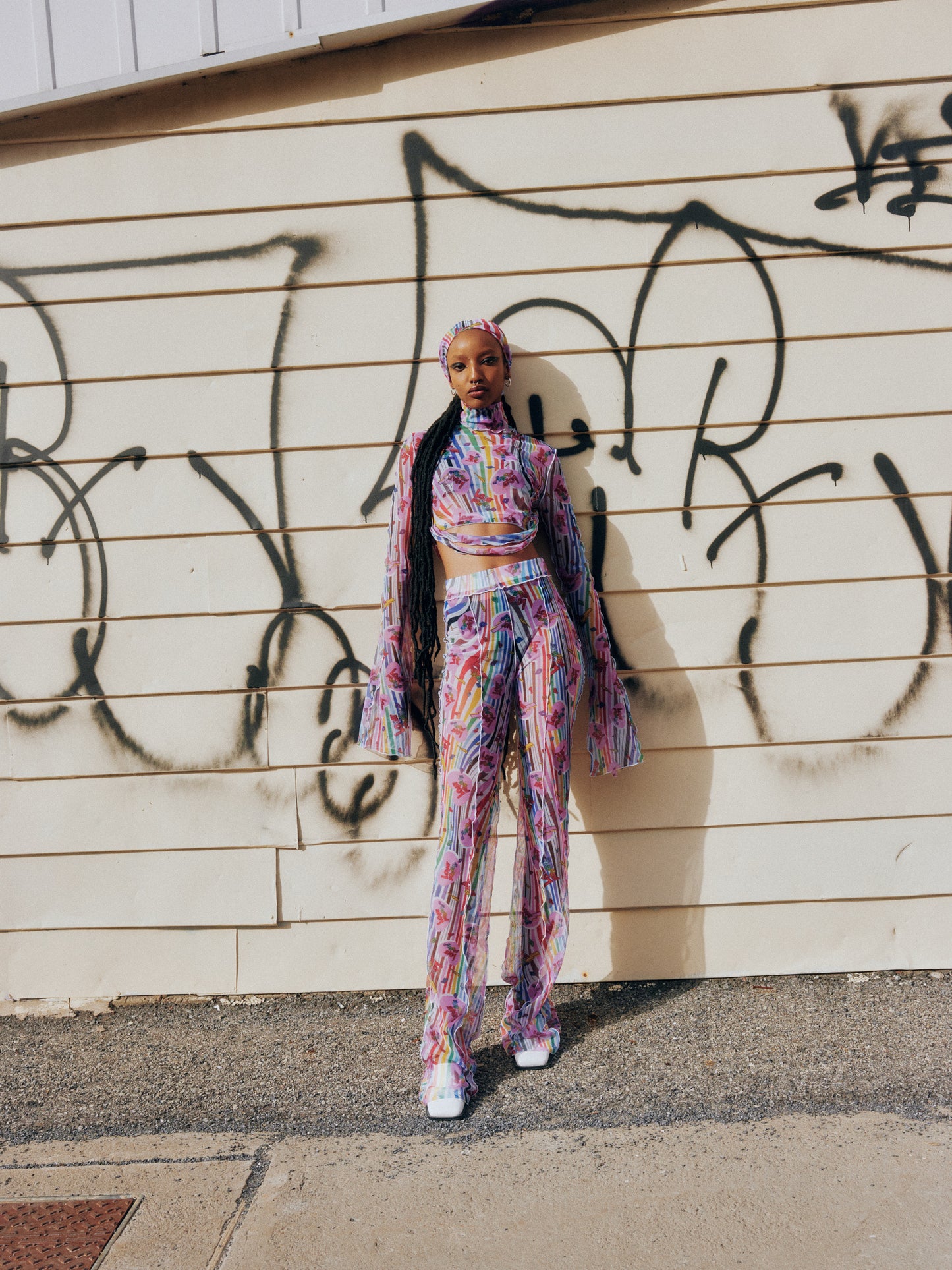 Psychedelic Rainbow Flare Bottom Pants