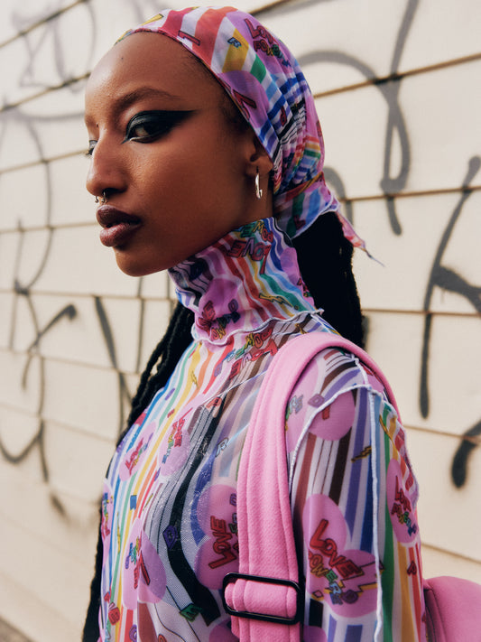 Love powered psychedelic graphic bandana