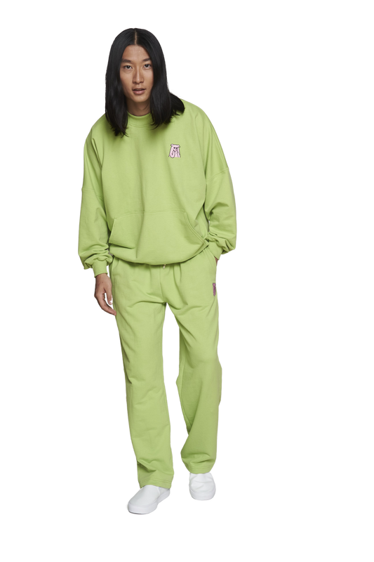 Pull ras du cou vert