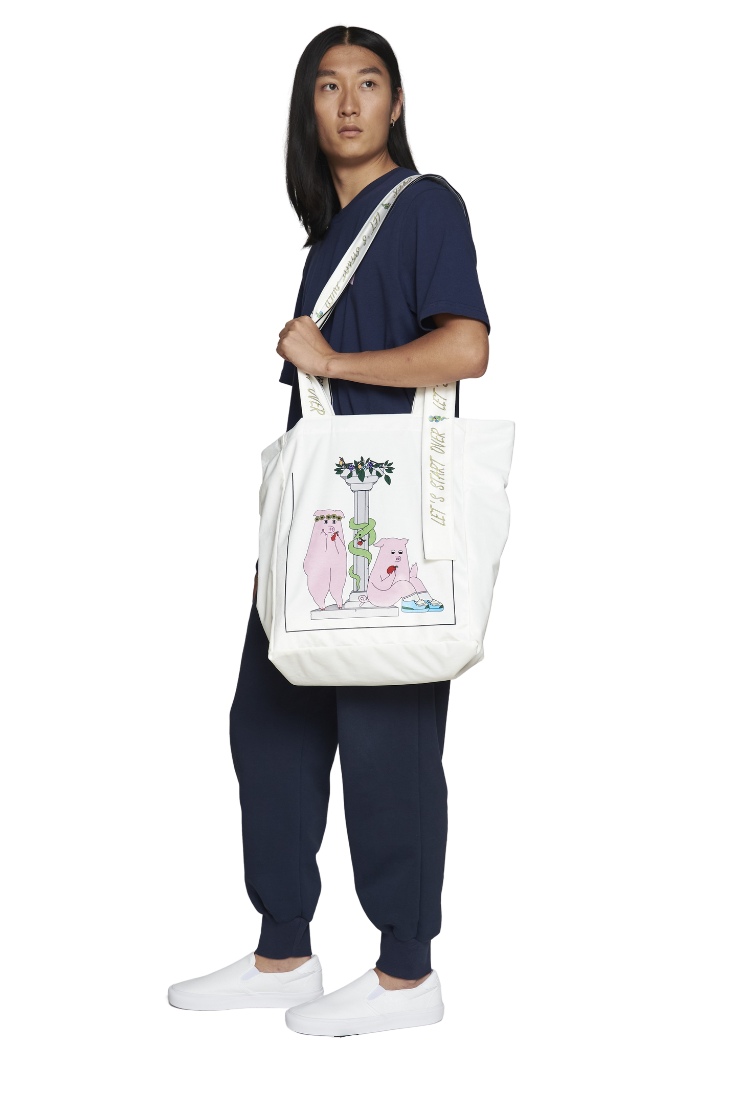 Water resistant - white tote bag