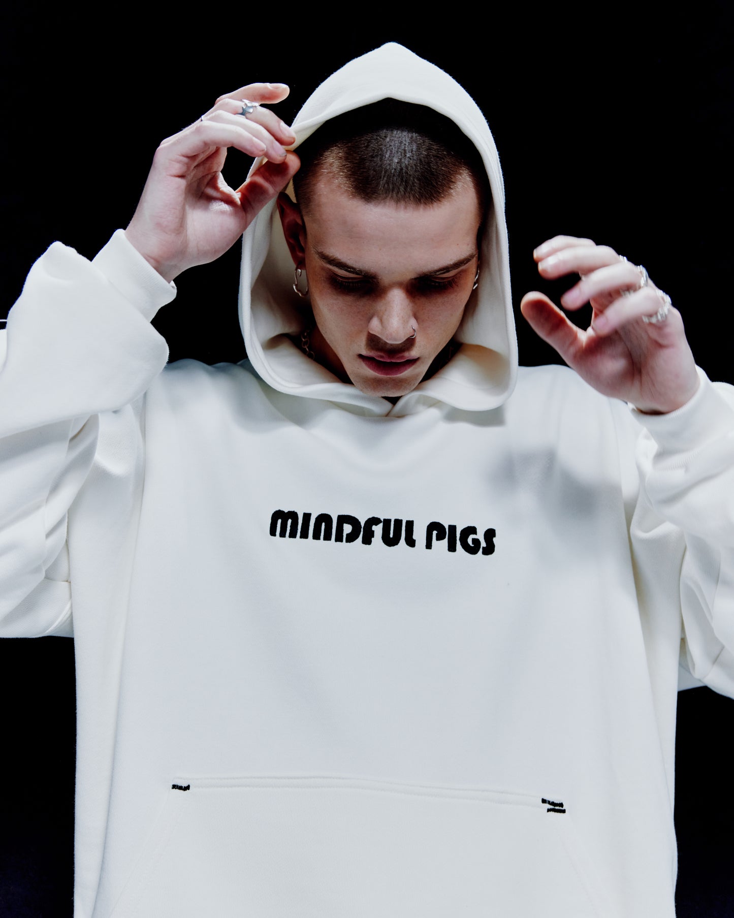 White Terry Hoodie sweatshirt