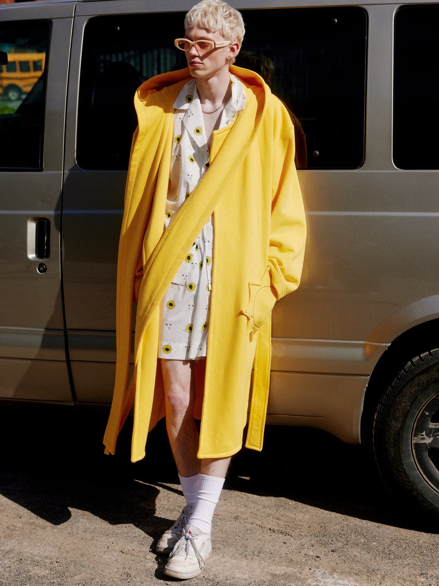 Sun Powered Yellow Bathrobe Coat