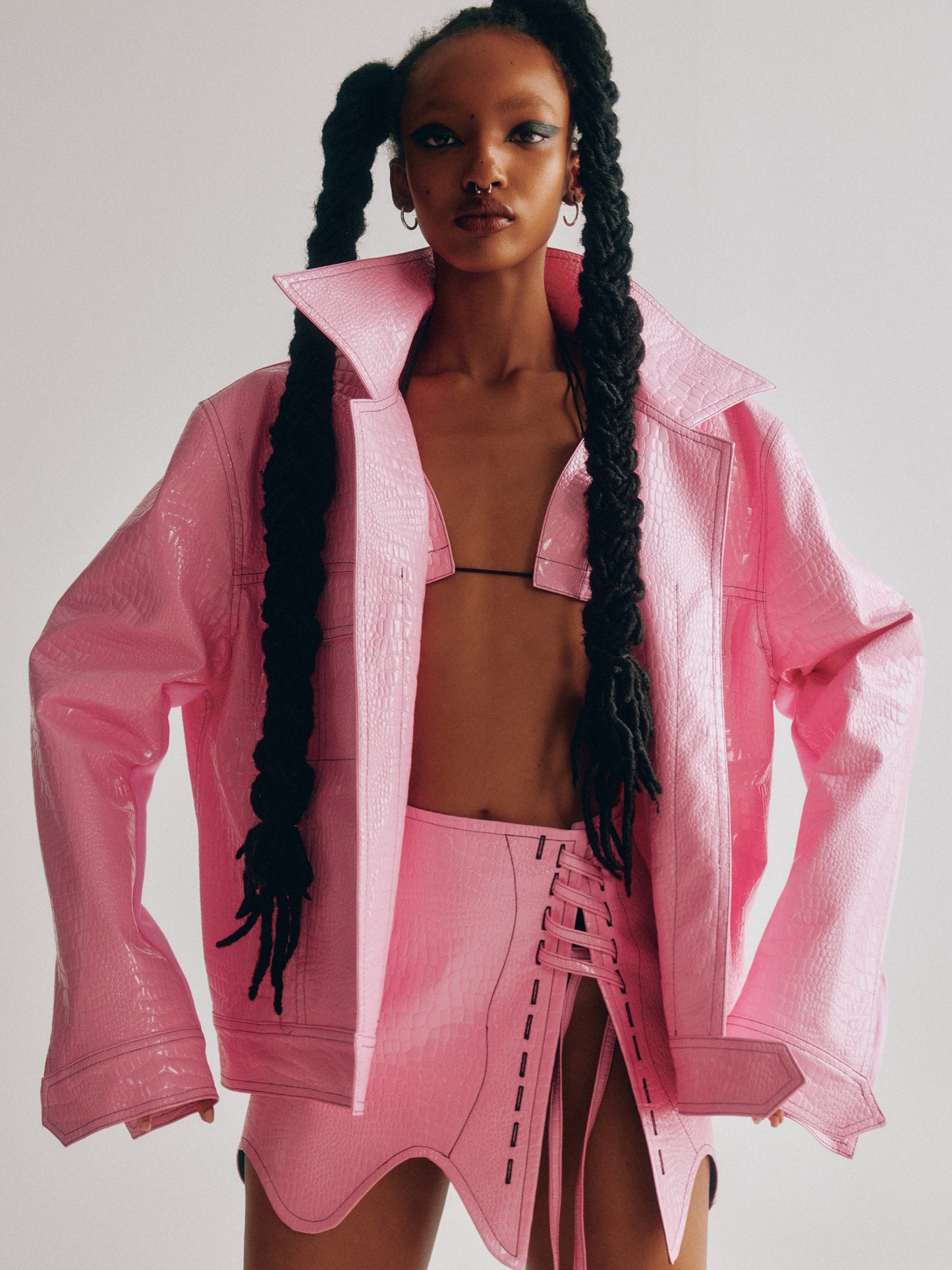 Pink Unisex Vegan Leather Jacket