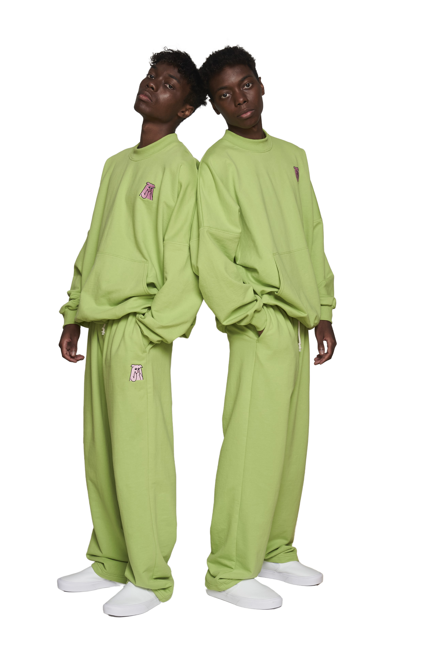 100% coton Pantalon de survêtement vert